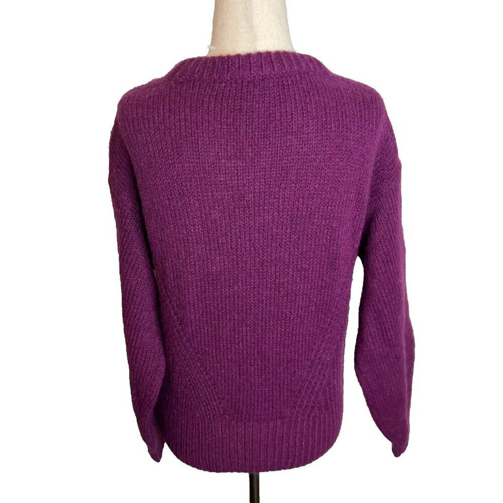 Madewell $80 Wool Blend Wedge Sweater Purple Size XS NO056 - Picture 3 of 7